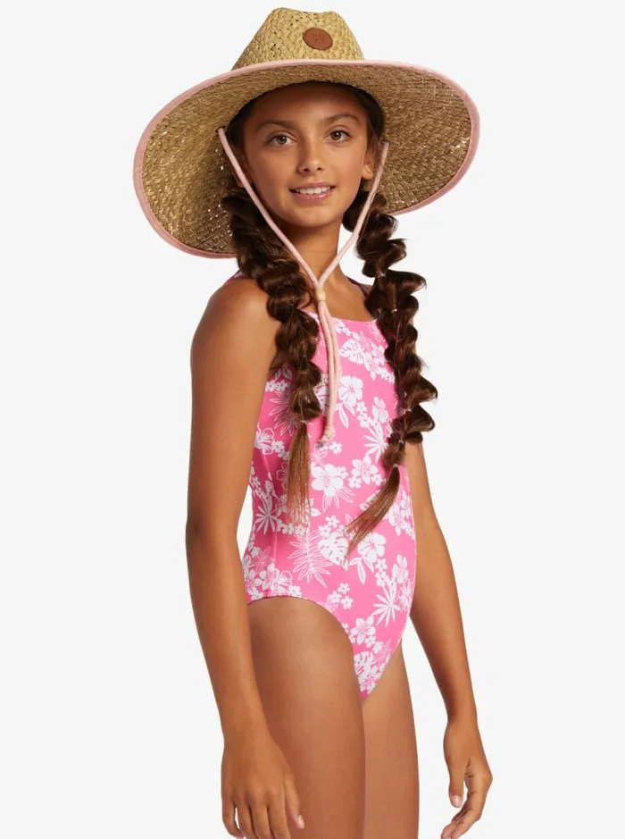 Roxy Swim Girl039s 416 Aloha Spirit OnePiece Swimsuit For Girls Shocking Pink Hello Aloha Smal 8211 Kids
