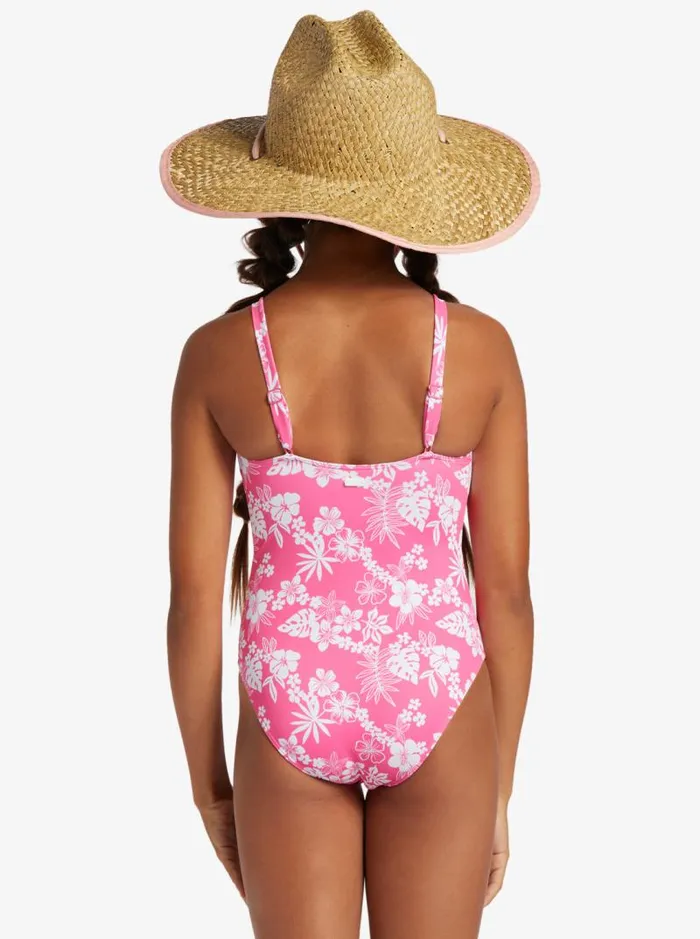 Roxy Swim Girl039s 416 Aloha Spirit OnePiece Swimsuit For Girls Shocking Pink Hello Aloha Smal 8211 Kids