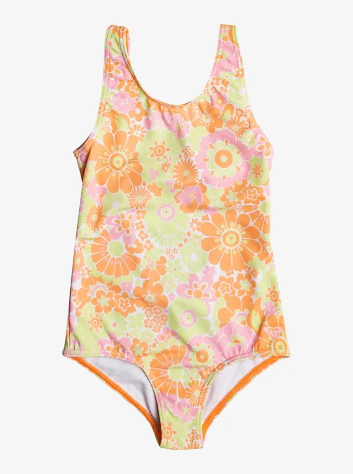Roxy Swim Girl039s 416 Happiness Feeling OnePiece Swimsuit For Girls Mock Orange Piece Of Paradise 8211 Kids