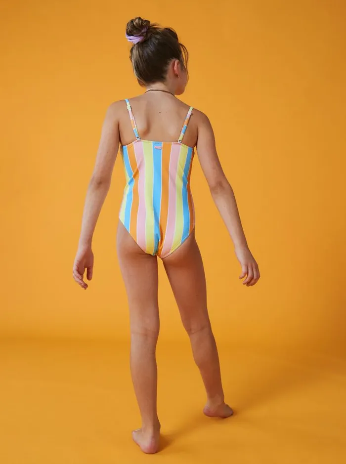 Roxy Swim Girl039s 416 Last In Paradise OnePiece Swimsuit For Girls Bachelor Button Rainbow Rays 8211 Kids