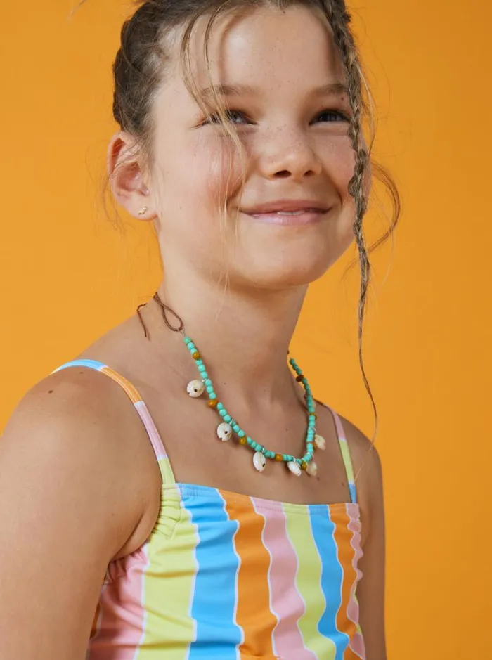 Roxy Swim Girl039s 416 Last In Paradise OnePiece Swimsuit For Girls Bachelor Button Rainbow Rays 8211 Kids