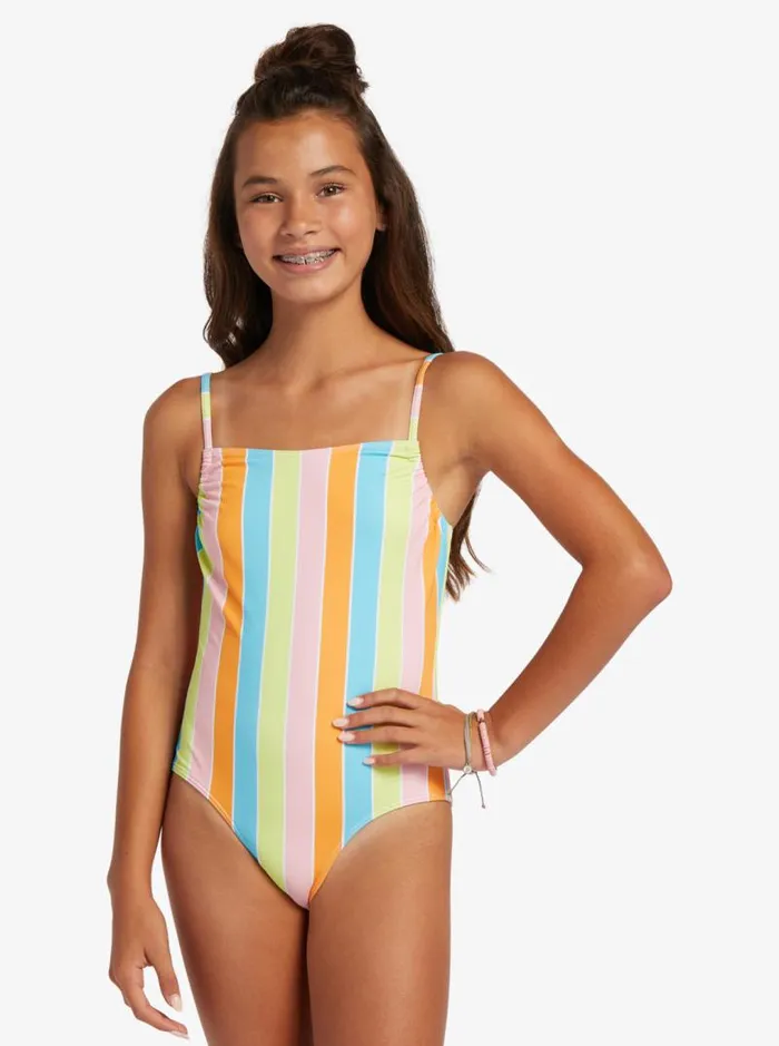 Roxy Swim Girl039s 416 Last In Paradise OnePiece Swimsuit For Girls Bachelor Button Rainbow Rays 8211 Kids