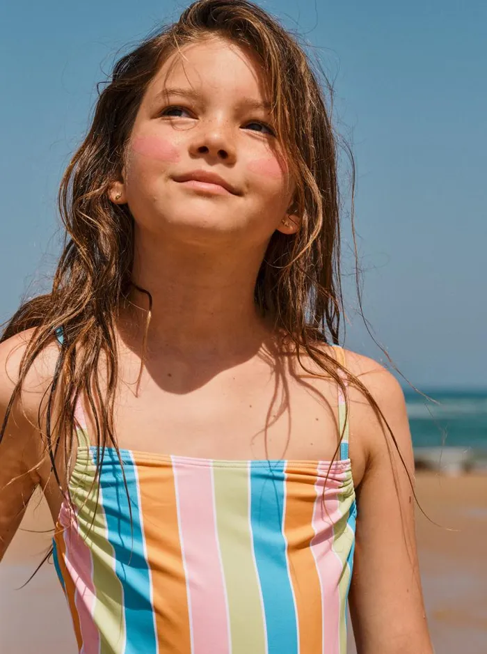 Roxy Swim Girl039s 416 Last In Paradise OnePiece Swimsuit For Girls Bachelor Button Rainbow Rays 8211 Kids