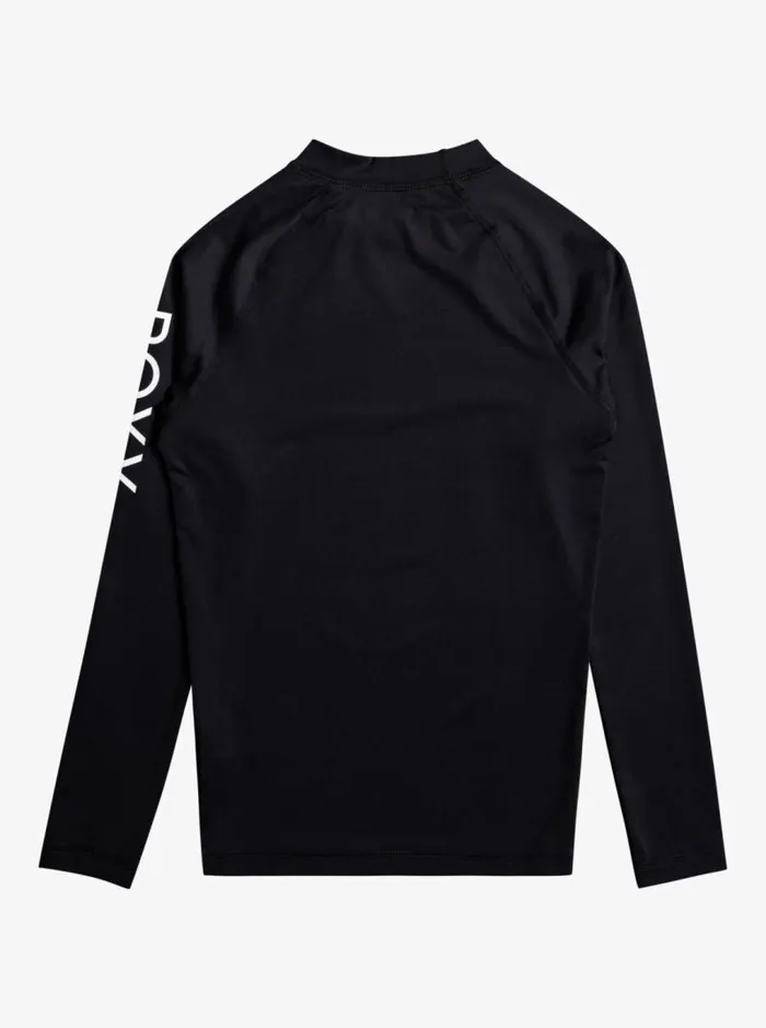 Roxy Swim Girl039s 716 Whole Hearted Long Sleeve UPF 50 Rashguard Anthracite 8211 Kids