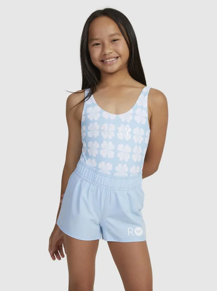 Roxy Swim Girls039 716 Essentials Boardshorts Clear Sky 8211 Kids