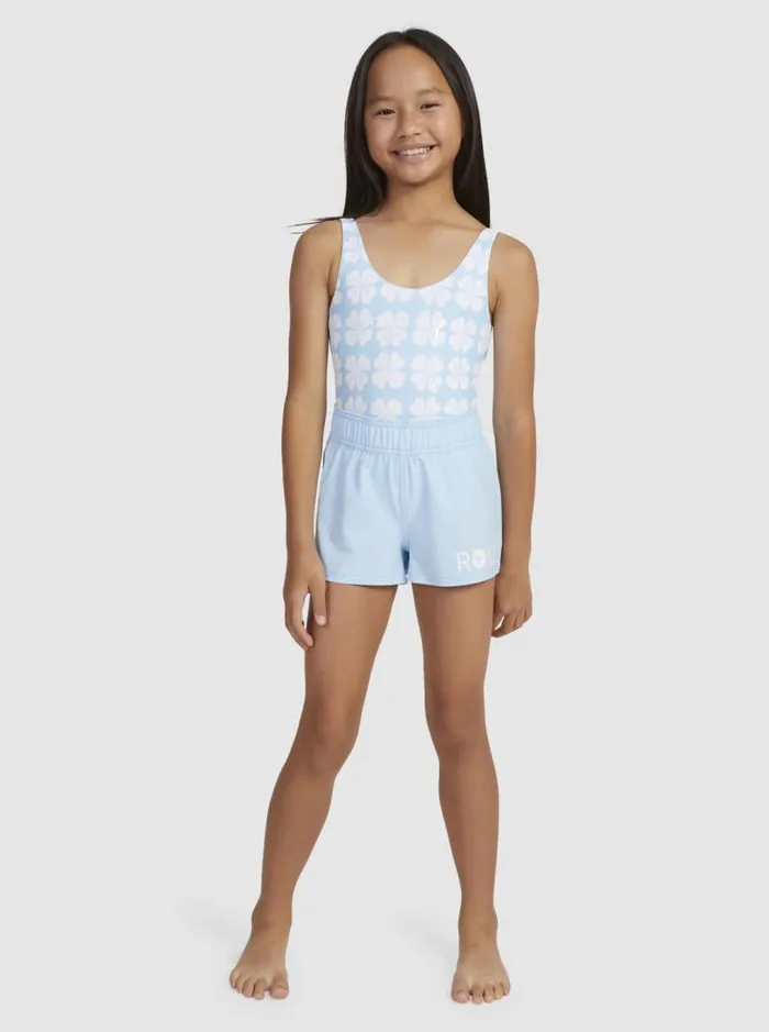 Roxy Swim Girls039 716 Essentials Boardshorts Clear Sky 8211 Kids