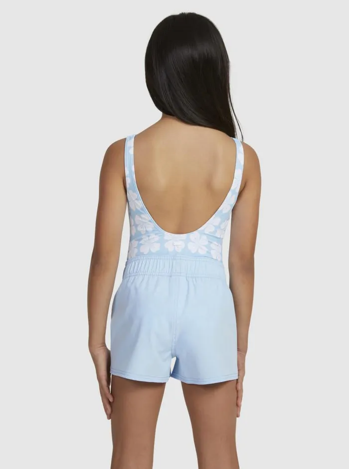 Roxy Swim Girls039 716 Essentials Boardshorts Clear Sky 8211 Kids
