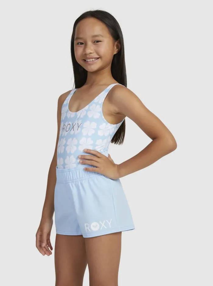 Roxy Swim Girls039 716 Essentials Boardshorts Clear Sky 8211 Kids