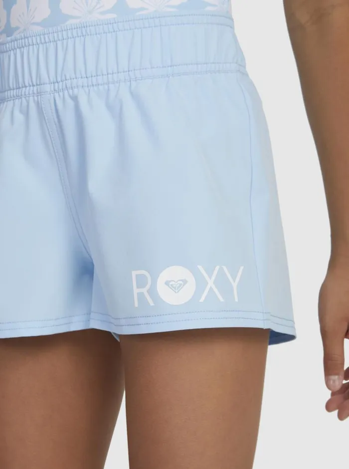 Roxy Swim Girls039 716 Essentials Boardshorts Clear Sky 8211 Kids