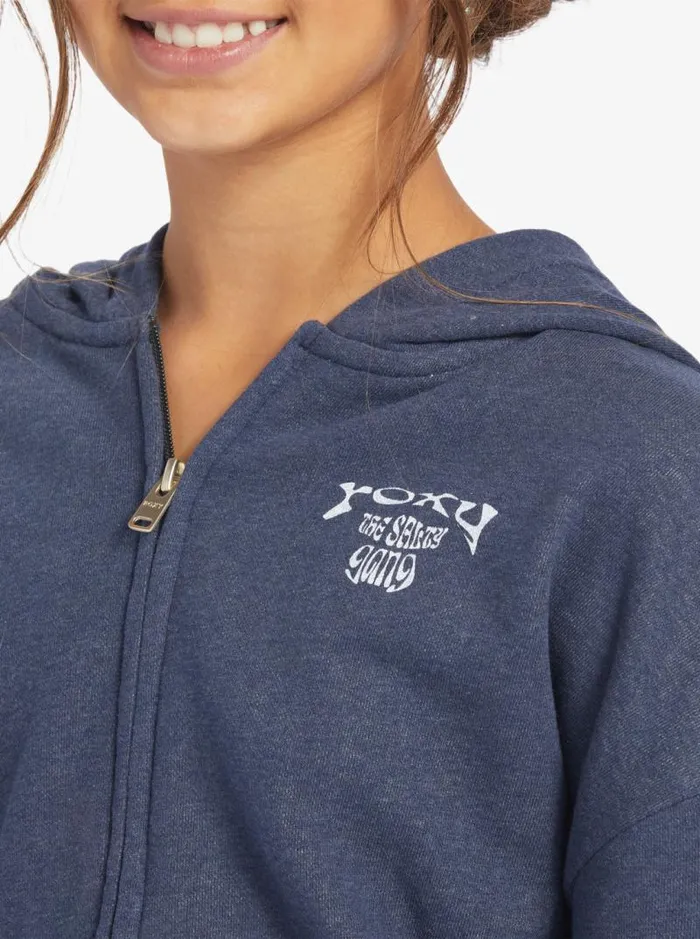 Roxy Tops Girl039s 416 Better Mistakes B ZipUp Hoodie Mood Indigo 8211 Kids