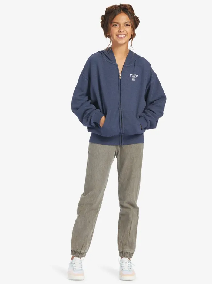 Roxy Tops Girl039s 416 Better Mistakes B ZipUp Hoodie Mood Indigo 8211 Kids