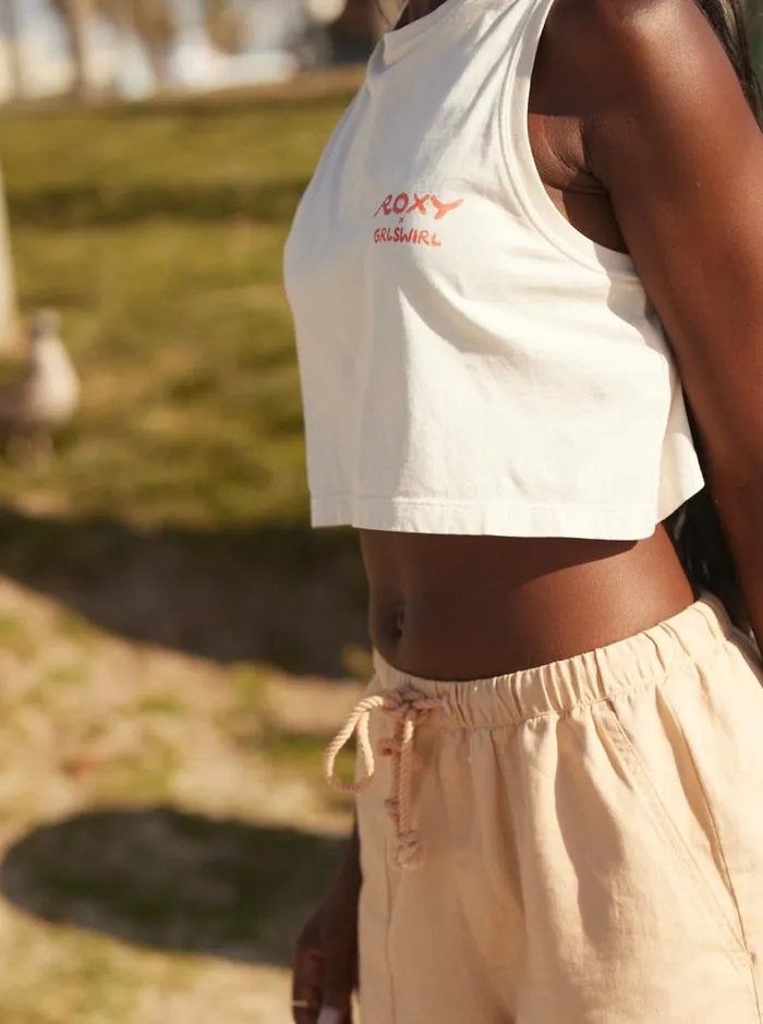 Roxy Tops Roxy X Grl Swirl Cropped Vest Top Tapioca 8211 Women Roxy Tops Roxy X Grl Swirl Cropped Vest Top Tapioca 8211 Women