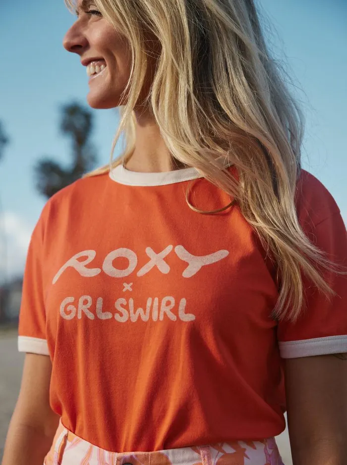 Roxy Tops Roxy X Grl Swirl Ringer TShirt Tigerlily 8211 Women Roxy Tops Roxy X Grl Swirl Ringer TShirt Tigerlily 8211 Women