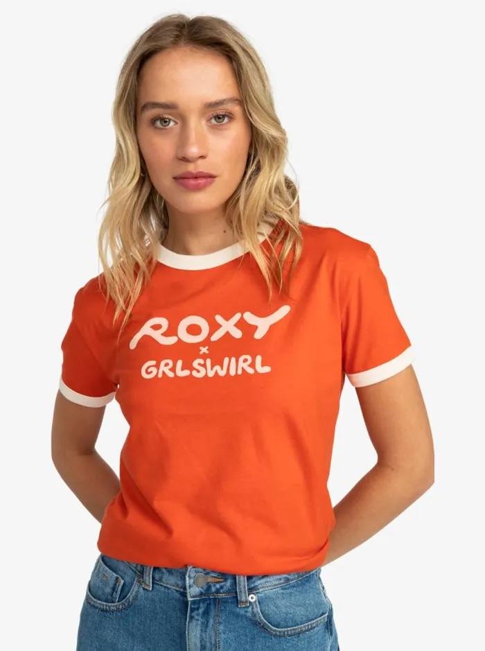 Roxy Tops Roxy X Grl Swirl Ringer TShirt Tigerlily 8211 Women Roxy Tops Roxy X Grl Swirl Ringer TShirt Tigerlily 8211 Women