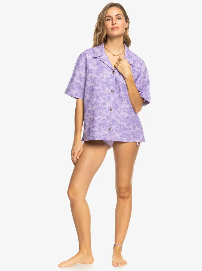 Roxy Tops SurfKindKate Short Sleeve Shirt Purple Rose Surf Friends 8211 Women Roxy Tops SurfKindKate Short Sleeve Shirt Purple Rose Surf Friends 8211 Women