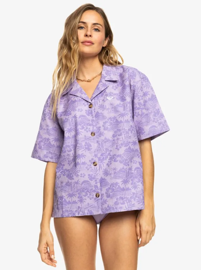 Roxy Tops SurfKindKate Short Sleeve Shirt Purple Rose Surf Friends 8211 Women Roxy Tops SurfKindKate Short Sleeve Shirt Purple Rose Surf Friends 8211 Women