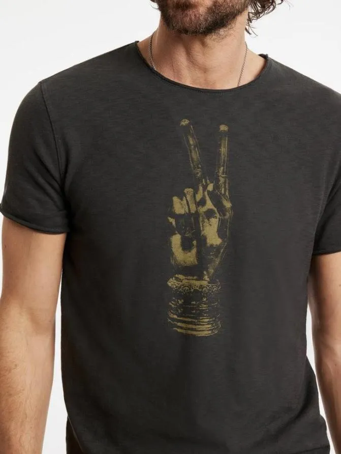 ROYAL PEACE TEE Black Clothing John Varvatos Graphic Tees