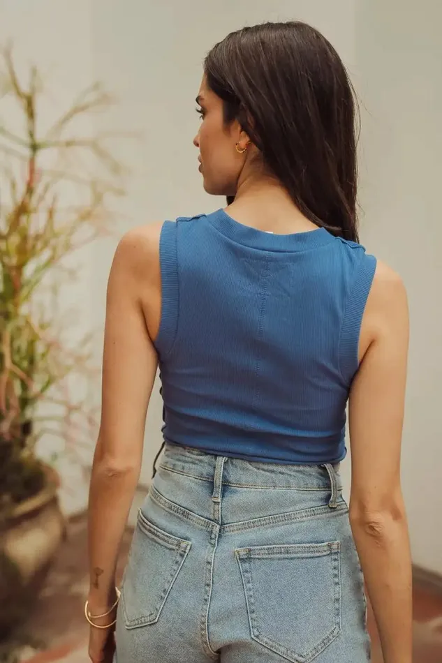 Ruby Tank In Blue 8211 FINAL SALE Blue Women Bohme Tees and Tanks
