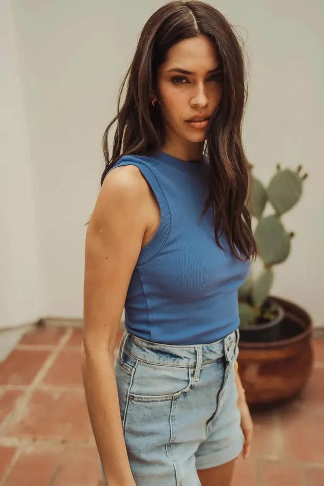 Ruby Tank In Blue 8211 FINAL SALE Blue Women Bohme Tees and Tanks