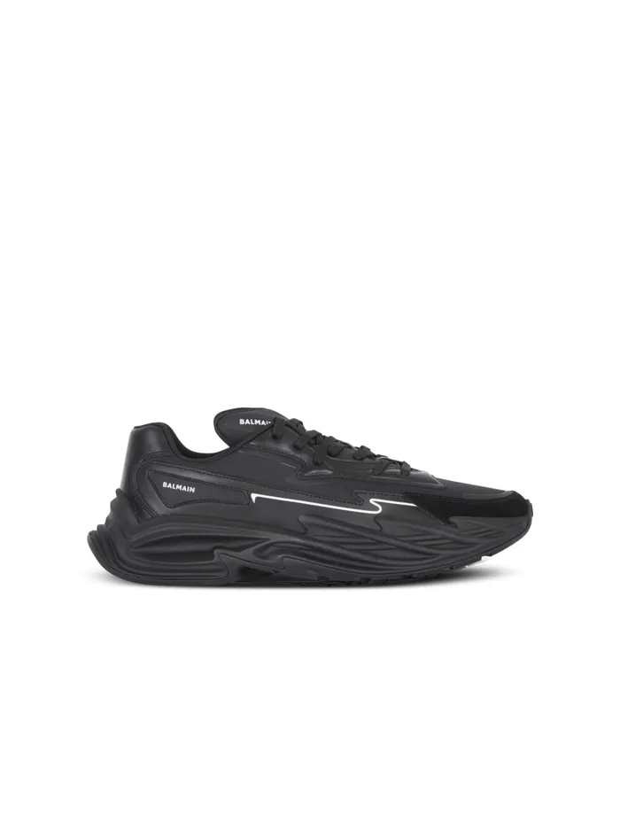 RunRow Leather Sneakers Black Men Balmain Sneakers