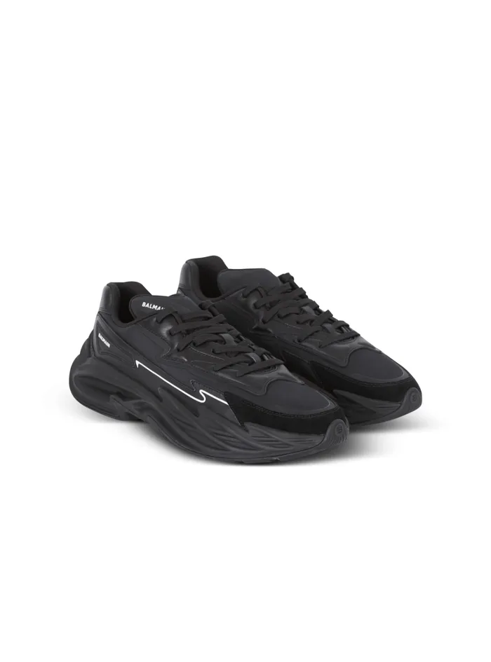 RunRow Leather Sneakers Black Men Balmain Sneakers