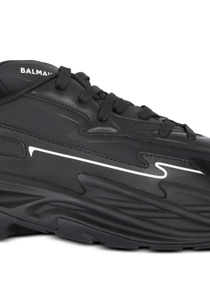 RunRow Leather Sneakers Black Men Balmain Sneakers