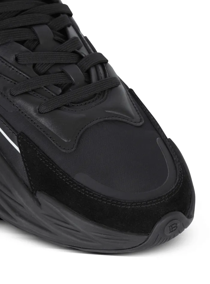 RunRow Leather Sneakers Black Men Balmain Sneakers