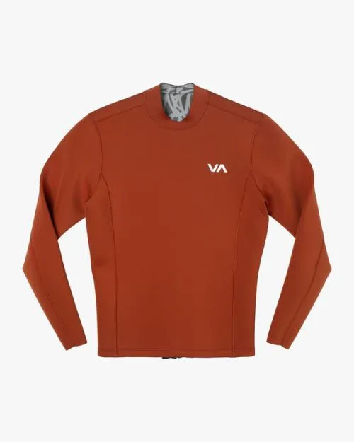 Rvca 2mm Balance Back Zip Wetsuit Jacket Rustic Red Surf Neoprene Tops