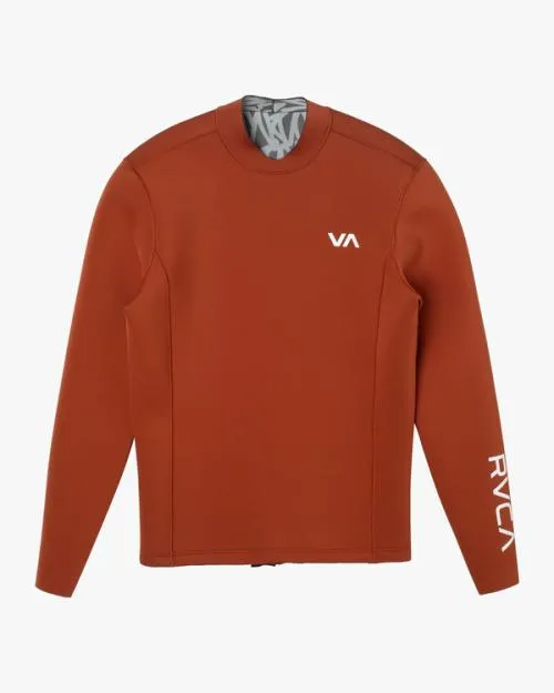 Rvca 2mm Balance Back Zip Wetsuit Jacket Rustic Red Surf Neoprene Tops