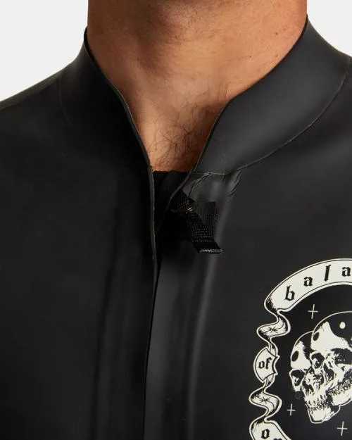 Rvca 2mm Benjamin Jeanjean Front Zip Wetsuit Jacket Black Surf Neoprene Tops