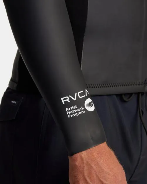 Rvca 2mm Benjamin Jeanjean Front Zip Wetsuit Jacket Black Surf Neoprene Tops