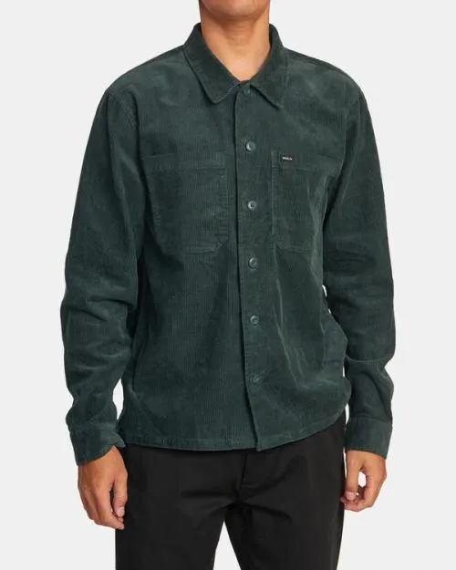 Rvca Americana Corduroy Overshirt Hunter Green Men Jackets