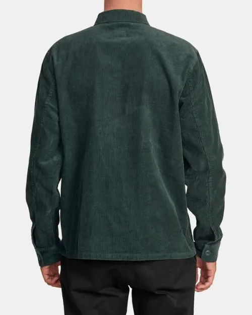 Rvca Americana Corduroy Overshirt Hunter Green Men Jackets