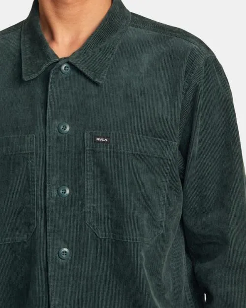 Rvca Americana Corduroy Overshirt Hunter Green Men Jackets