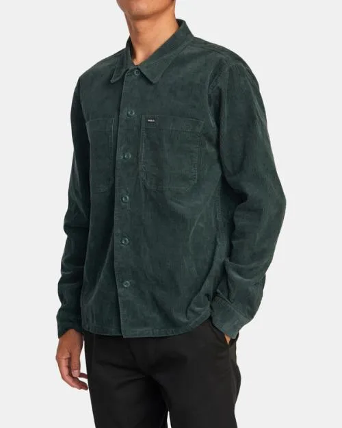 Rvca Americana Corduroy Overshirt Hunter Green Men Jackets