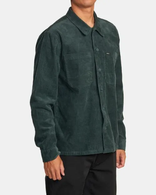 Rvca Americana Corduroy Overshirt Hunter Green Men Jackets
