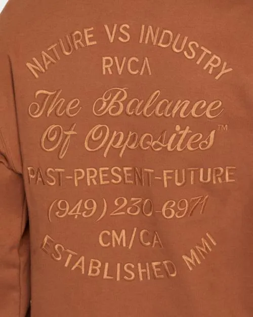 Rvca Balance Caf Sweatshirt Rawhide Men Hoodies and Sweatshirts