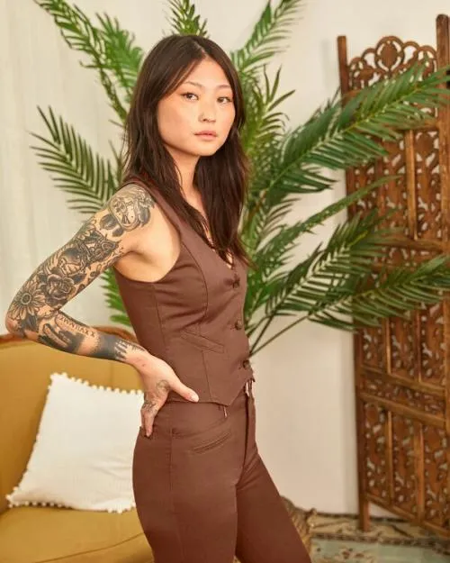 Rvca Best Vest Top Cappuccino Women Tops