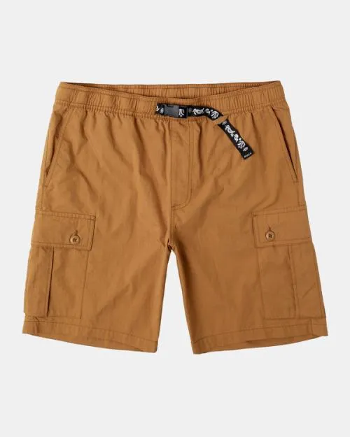 Rvca Civic Utility 18034 Elastic Shorts Camel Men Shorts and Hybrids