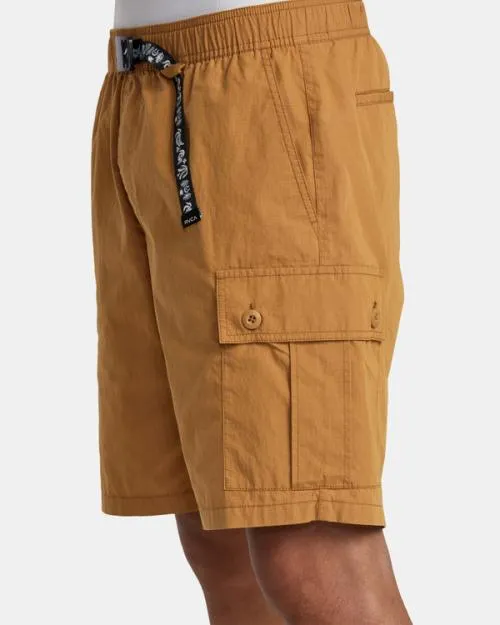 Rvca Civic Utility 18034 Elastic Shorts Camel Men Shorts and Hybrids