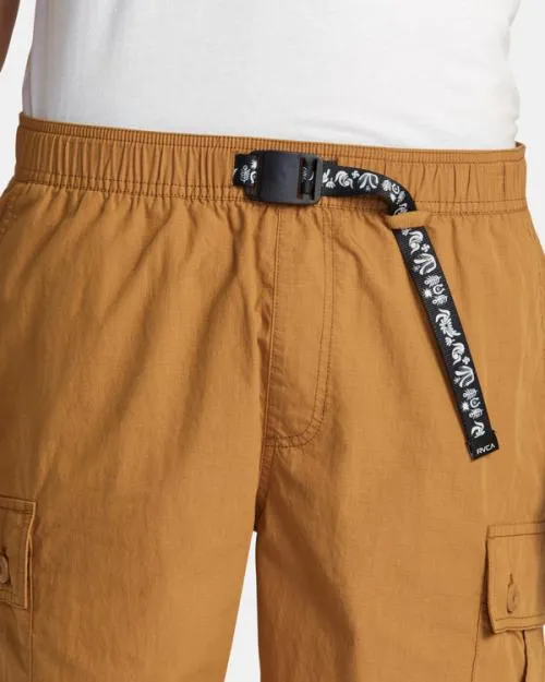 Rvca Civic Utility 18034 Elastic Shorts Camel Men Shorts and Hybrids