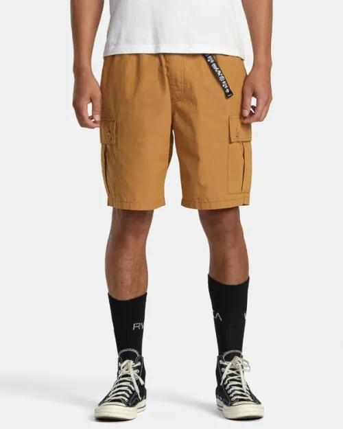 Rvca Civic Utility 18034 Elastic Shorts Camel Men Shorts and Hybrids