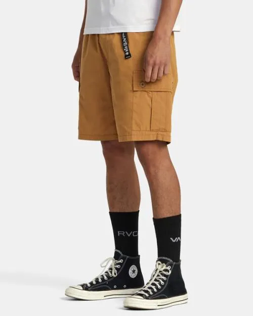 Rvca Civic Utility 18034 Elastic Shorts Camel Men Shorts and Hybrids