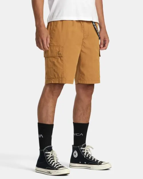 Rvca Civic Utility 18034 Elastic Shorts Camel Men Shorts and Hybrids