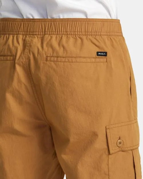 Rvca Civic Utility 18034 Elastic Shorts Camel Men Shorts and Hybrids