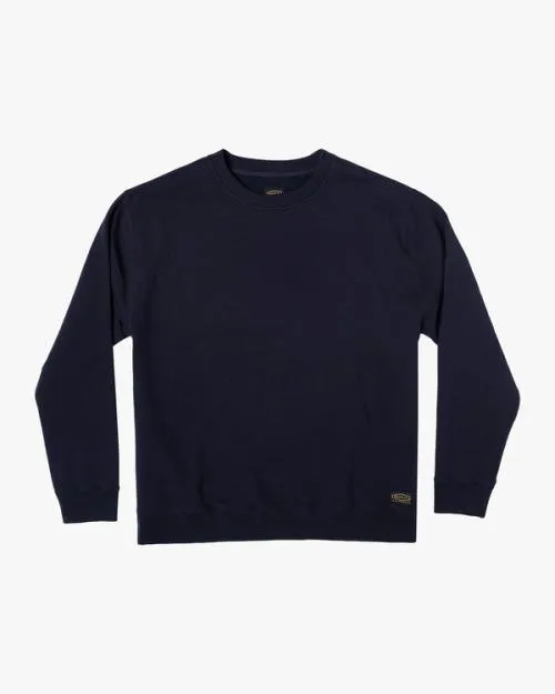 Rvca Day Shift Crewneck Sweatshirt New Navy Men Hoodies and Sweatshirts
