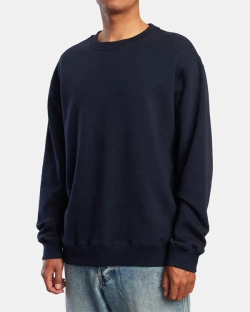 Rvca Day Shift Crewneck Sweatshirt New Navy Men Hoodies and Sweatshirts