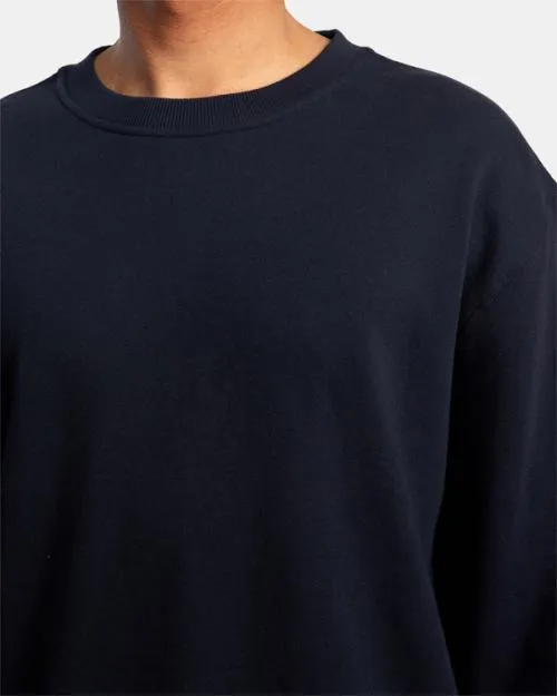 Rvca Day Shift Crewneck Sweatshirt New Navy Men Hoodies and Sweatshirts
