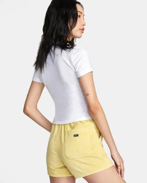 Rvca Daylight Corduroy Shorts Mellow Yellow Women Shorts and Skirts