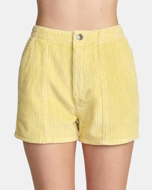 Rvca Daylight Corduroy Shorts Mellow Yellow Women Shorts and Skirts